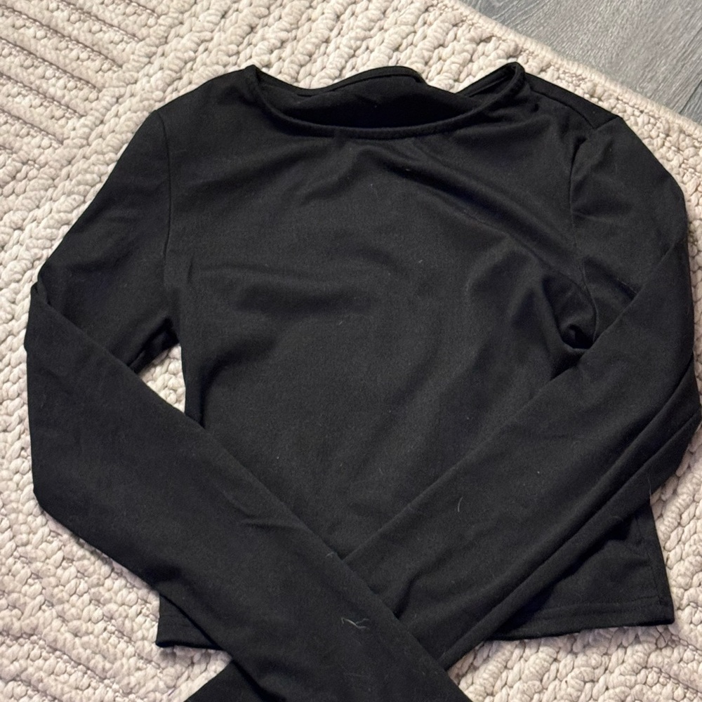 SHEIN Black Long Sleeve Bodysuit